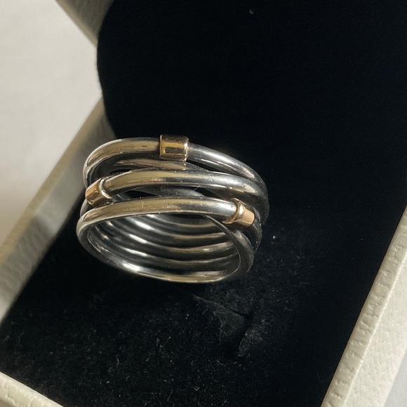 Pandora Silver and Gold Intertwined Ring - Picture 3 of 8